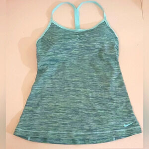 NIKE Women's‎ Dri-Fit Racerback Blue - Green Space Dyed Tank Top Size XS